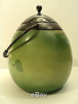 Mt. Washington Opal Glass Cracker Jar / Biscuit Barrel, Unusual Egg Shape
