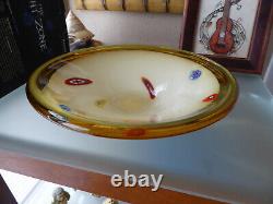 Murano Glass Bowl Dish Atomic Space Age Bowl with Murrines Millefiori Art Glass