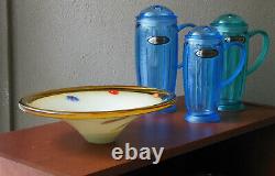 Murano Glass Bowl Dish Atomic Space Age Bowl with Murrines Millefiori Art Glass