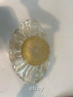 Murano Seguso Gold Footed Scalloped Bowl ITALY Murano 11-1/4 L