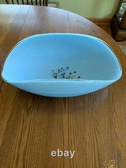 Murano, Yalos Casa Murano Folded Bowl, Baby Blue, Millefiori