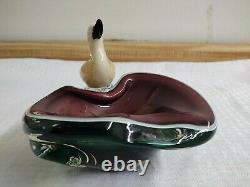 Murano art glass ashtray/bowl with bird