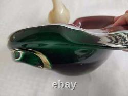 Murano art glass ashtray/bowl with bird
