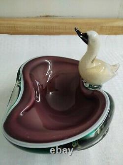 Murano art glass ashtray/bowl with bird