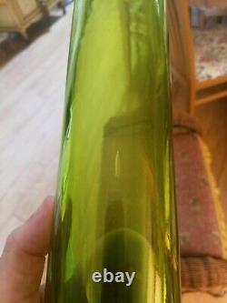 Myers Green Blenko Bottle Vase. Tall Art Glass Decanter Very Nice