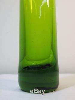 Myers Tall Olive Green Blenko Art Glass Decanter 6426 RARE
