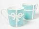 NEW TIFFANY CO BONE Tiffany-15 Blue Coffee 2 Pair Mug Cup Set With Gift Box