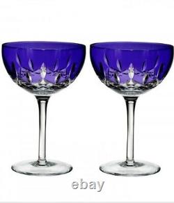 NEW Waterford Crystal (Set 2) Lismore Pops PURPLE Cocktail Glasses NEW IN BOX