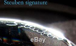 NEW in BOX STEUBEN glass TALL SEA WAVE VASE bowl crystal ornamental orchid rose