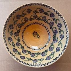 NICHOLAS MOSSE Ceramic Pottery TWO Bowls RARE Pansy pattern DISCONTINUED 1990