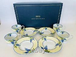 New Set of 4 Amon Carter Museum Bluebonnet Cup & Saucer Plate set
