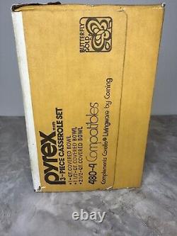 Nib Vintage Pyrex Butterfly Gold 470-4 Bake Serve & Store 3-piece Set