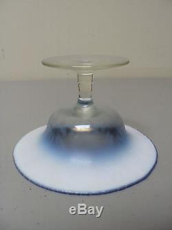 Nice L. C. T. Tiffany Favrile Pastel Blue Iridescent Art Glass Compote, Signed