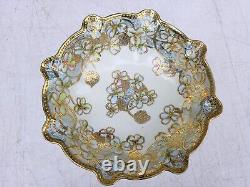 Nippon Porcelain Bowl GOLD GILT Floral Pattern Antique GORGEOUS 10-1/4