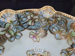 Nippon Porcelain Bowl GOLD GILT Floral Pattern Antique GORGEOUS 10-1/4