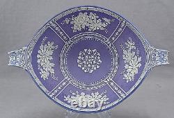 Nippon Wedgwood White Enameled Floral & Blue Handled Bowl Circa 1917-1921