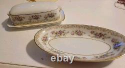 Noritake China Somerset Covered Butter And Celery Plate Gold Trim 5317