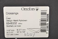 ORREFORS Crystal Triangle Crossings Bowl by M Rytkonen NIB