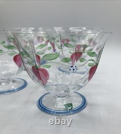 ORREFORS Maja Footed Bowls/GLASSES SIGNED 5 x 4 1/4 Sweden Set Of 4 VINTAGE