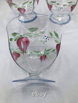 ORREFORS Maja Footed Bowls/GLASSES SIGNED 5 x 4 1/4 Sweden Set Of 4 VINTAGE