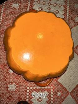 Orange Staub Pumpkin Pot Lid Gold Handle High Heat Oven Proof