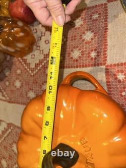 Orange Staub Pumpkin Pot Lid Gold Handle High Heat Oven Proof