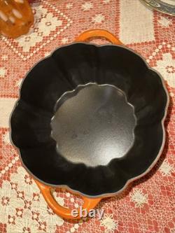 Orange Staub Pumpkin Pot Lid Gold Handle High Heat Oven Proof