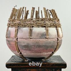 Organic Modern Fiber and Clay Vessel by Christine and Michael Adcock (ca. 1980)