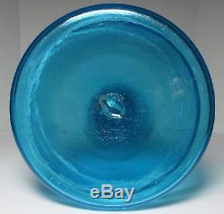 Original 1960s BLENKO GLASS LARGE 35 1/2 DECANTER WAYNE HUSTED BLUE