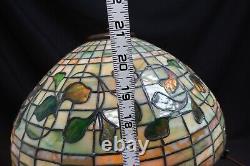 Original Louis Comfort Tiffany Table Lamp with Ivy Leaves Signed Tiffany Studios
