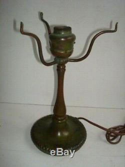 Original Signed Tiffany Studios Favrile Lamp Base And Shade