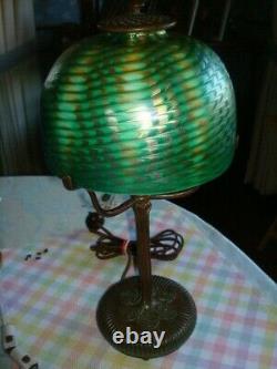 Original Tiffany Studios Lamp With Tiffany Art Glass Shade
