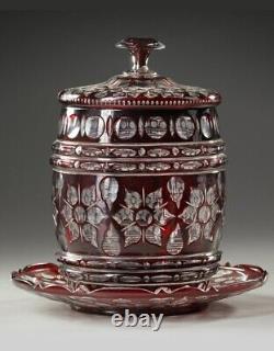 Original Vintage 20th Crystal Punch Bowl Art Nouveau Pot