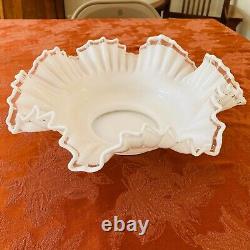 Outstanding Huge 14.5 inch Fenton Crystal Crest 1941 Console Bowl Extremely Rare