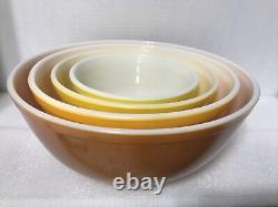 PYREX Nesting Mixing Bowls CITRUS Yellow Orange 401 402 403 404 Very Good