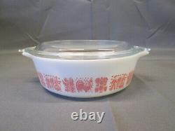 PYREX Pink White CINDERELLA Butterprint Vintage Lidded Covered 471 Casserole