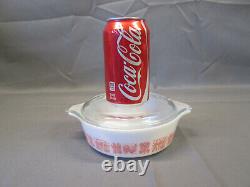 PYREX Pink White CINDERELLA Butterprint Vintage Lidded Covered 471 Casserole