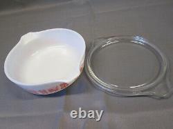 PYREX Pink White CINDERELLA Butterprint Vintage Lidded Covered 471 Casserole