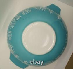 PYREX TURQUOISE AMISH BUTTERPRINT CINDERELLA MIXING BOWLS and CASSEROLE Dishes