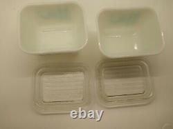 PYREX TURQUOISE AMISH BUTTERPRINT CINDERELLA MIXING BOWLS and CASSEROLE Dishes