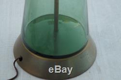 Pair of 1960s Blenko Marbro Green Glass Mid Century Studio Lamps