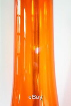 Pair of Blenko Tangerine Glass Table Lamps
