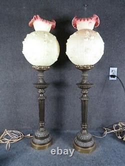 Pair of vintage Fenton banquet Lamps