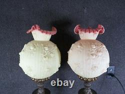 Pair of vintage Fenton banquet Lamps