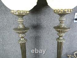 Pair of vintage Fenton banquet Lamps