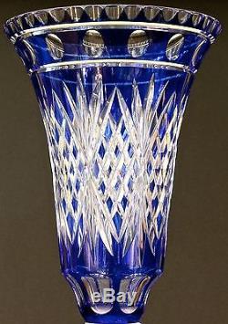 Pairpoint Cut-to-Clear Cobalt Vase