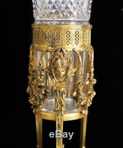 Pairpoint Gilt Bronze and Art Glass Footed Centerpiece Vase, circa 1910