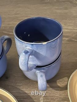 Pfaltzgraff Set of 127 piece's, Folk Art Blue Tan Copyright USA No Crazing