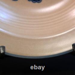 Pfaltzgraff Set of 4 Pasta Bowls 10 Folk Art Blue Tan Copyright USA No Crazing