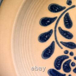 Pfaltzgraff Set of 4 Pasta Bowls 10 Folk Art Blue Tan Copyright USA No Crazing